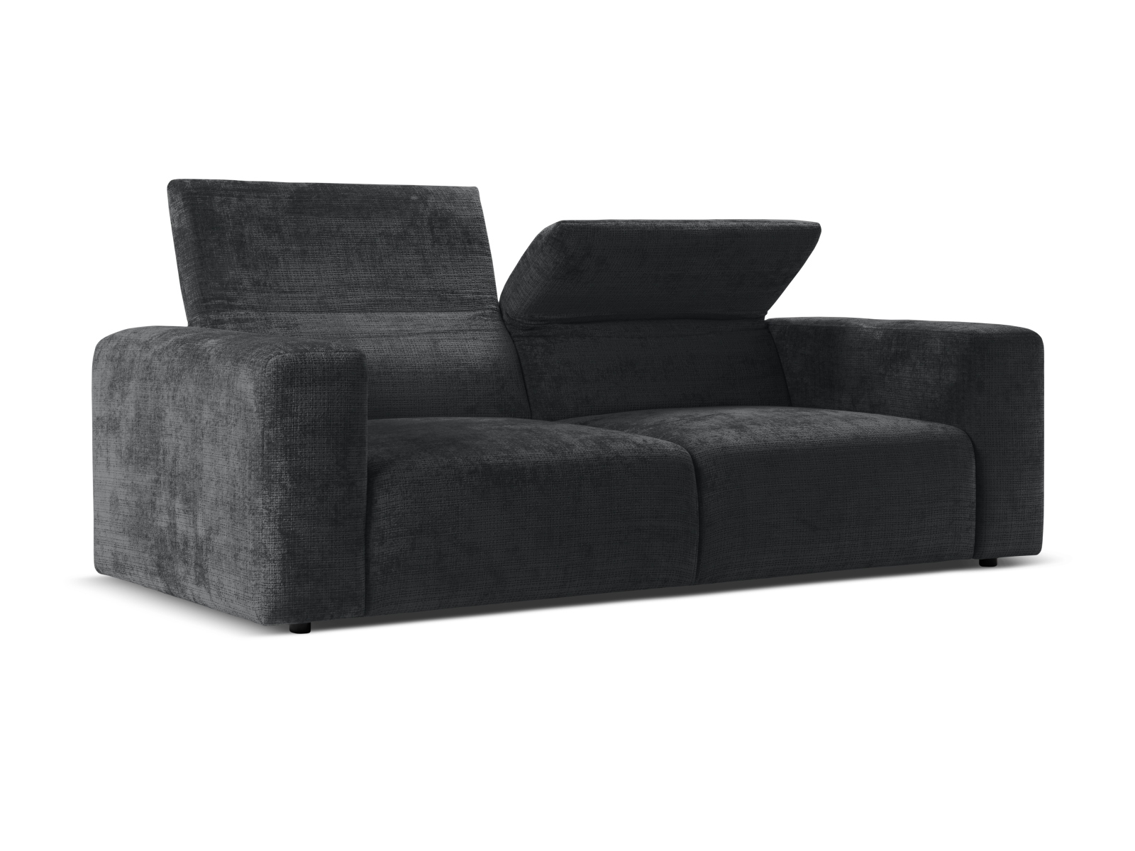 Canapea Cruz cu 3 locuri, tetiere reglabile si tapiterie din tesatura structurala, anthracite
