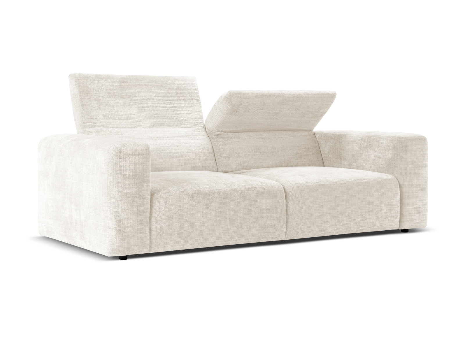 Canapea Cruz cu 3 locuri, tetiere reglabile si tapiterie din tesatura structurala, ivory