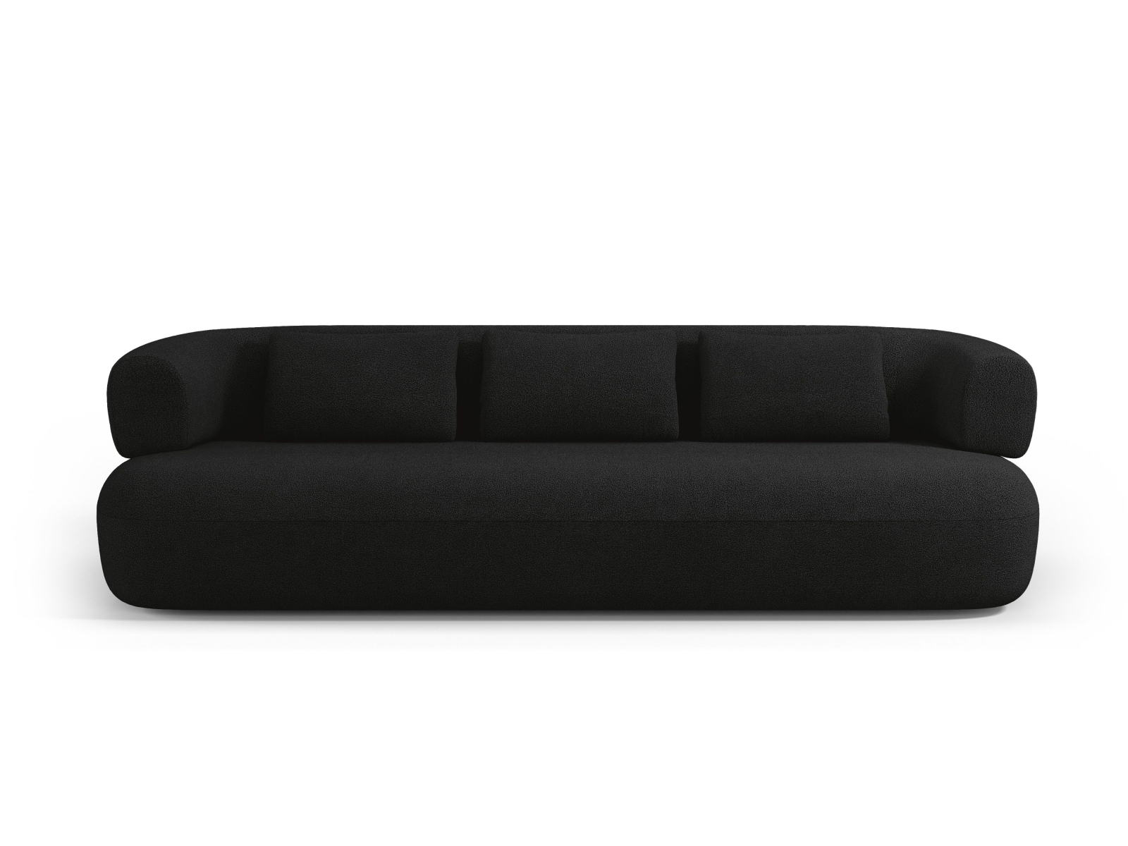 Canapea Jenny cu 4 locuri si tapiterie boucle, negru