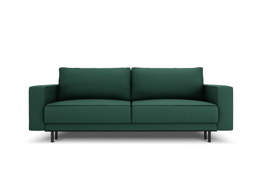 Canapea extensibila Caro cu 3 locuri si tapiterie din tesatura structurala, verde