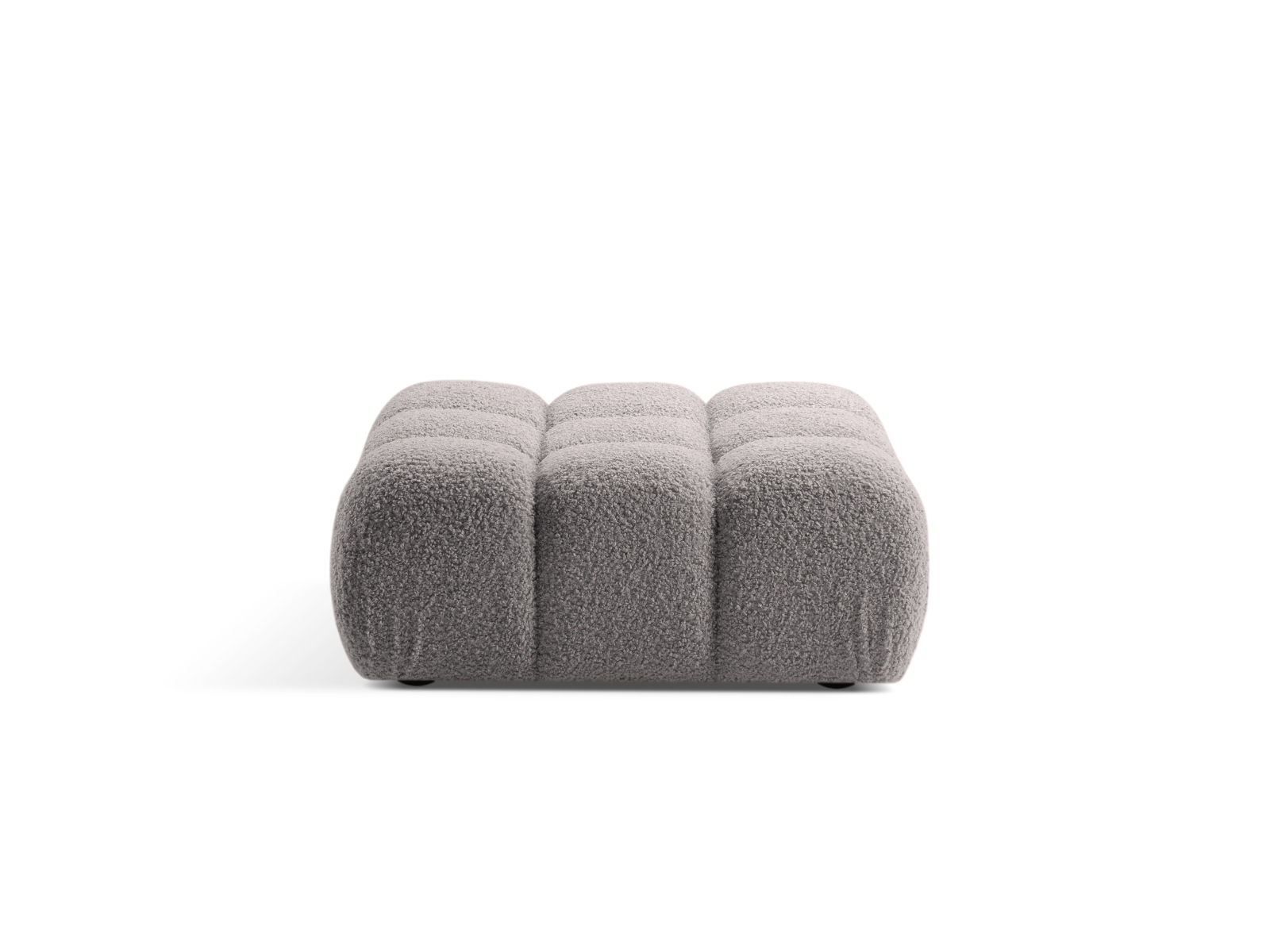 Puf Bellis cu tapiterie boucle, gri deschis