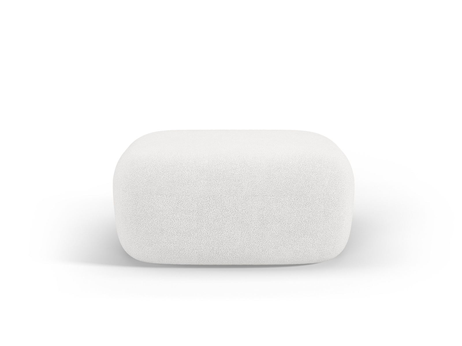 Puf Jenny si tapiterie boucle, alb ivory