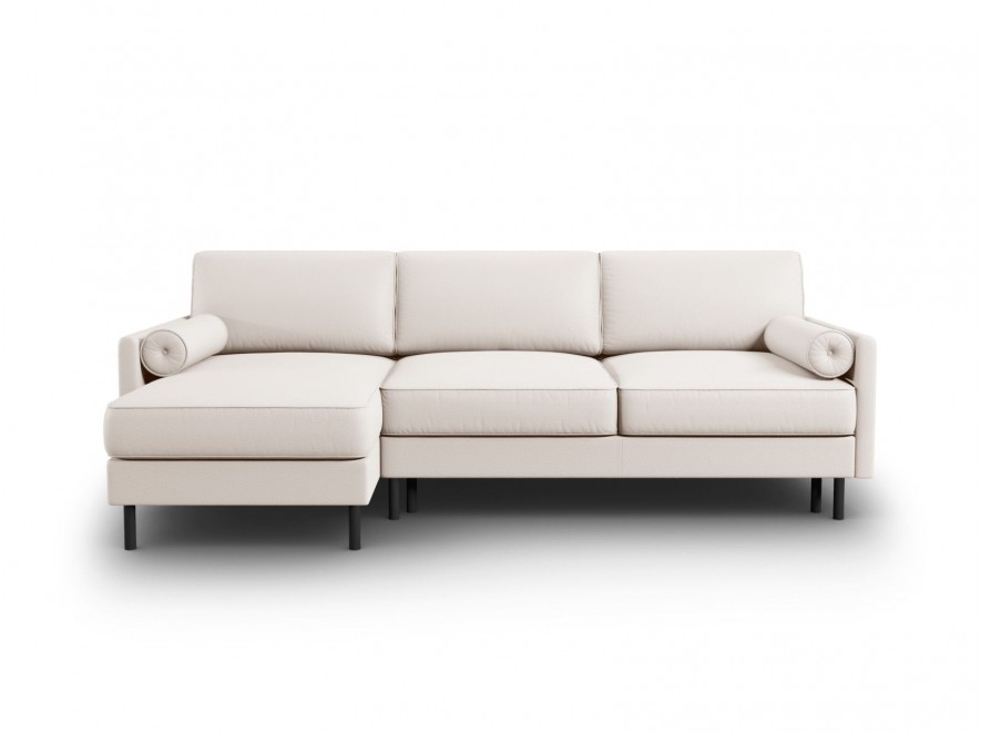 Coltar extensibil Scott cu colt pe partea stanga si tapiterie din tesatura structurala, bej