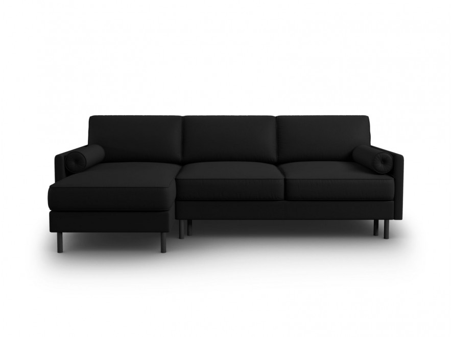 Coltar extensibil Scott cu colt pe partea stanga si tapiterie din tesatura structurala, negru