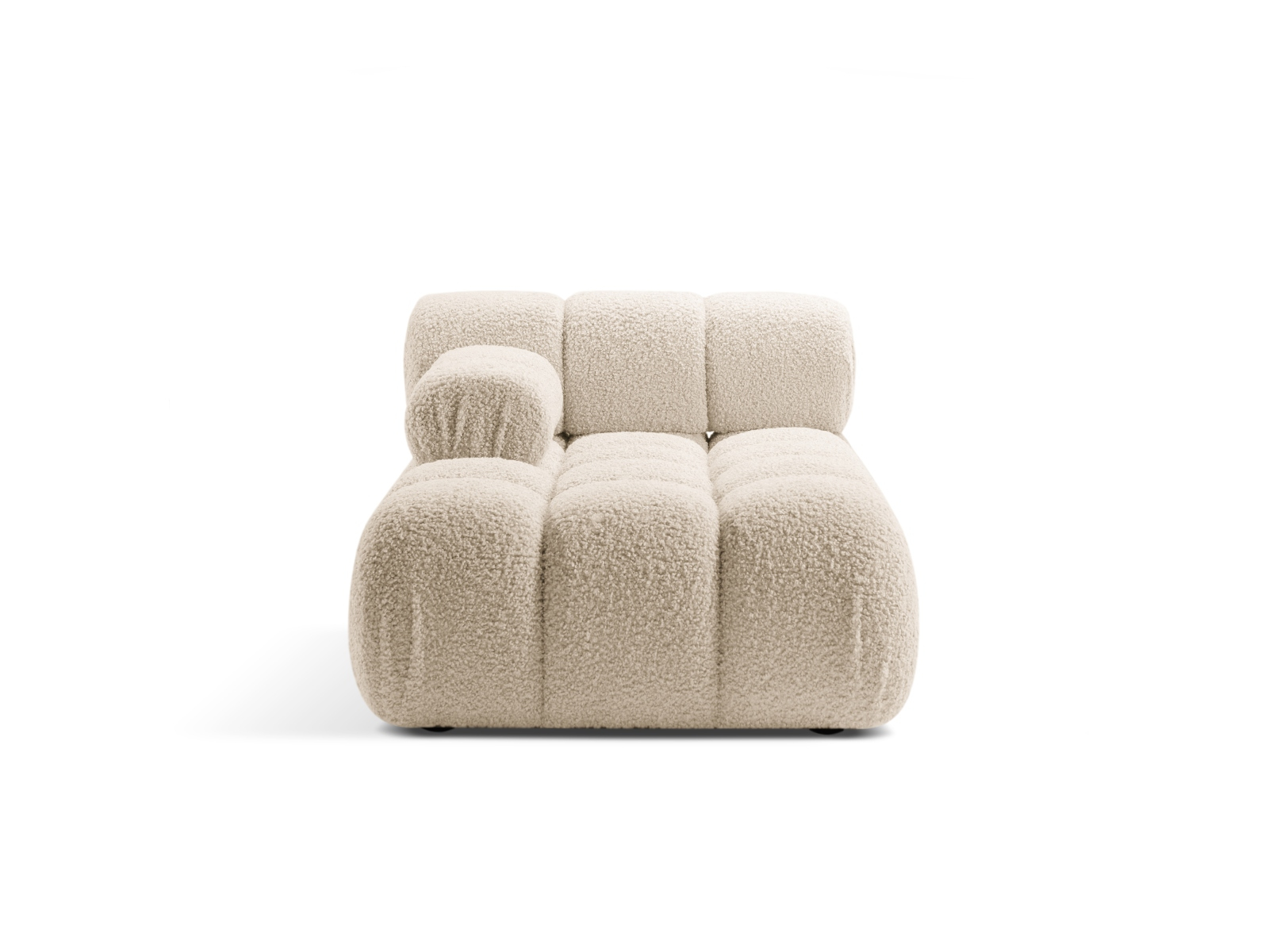 Sezlong Bellis cu tapiterie boucle, bej deschis