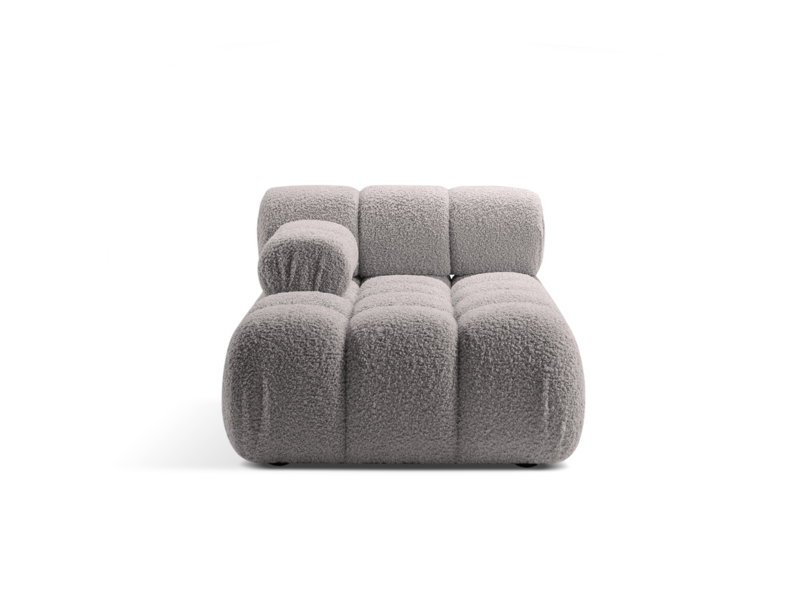 Sezlong Bellis cu tapiterie boucle, gri deschis